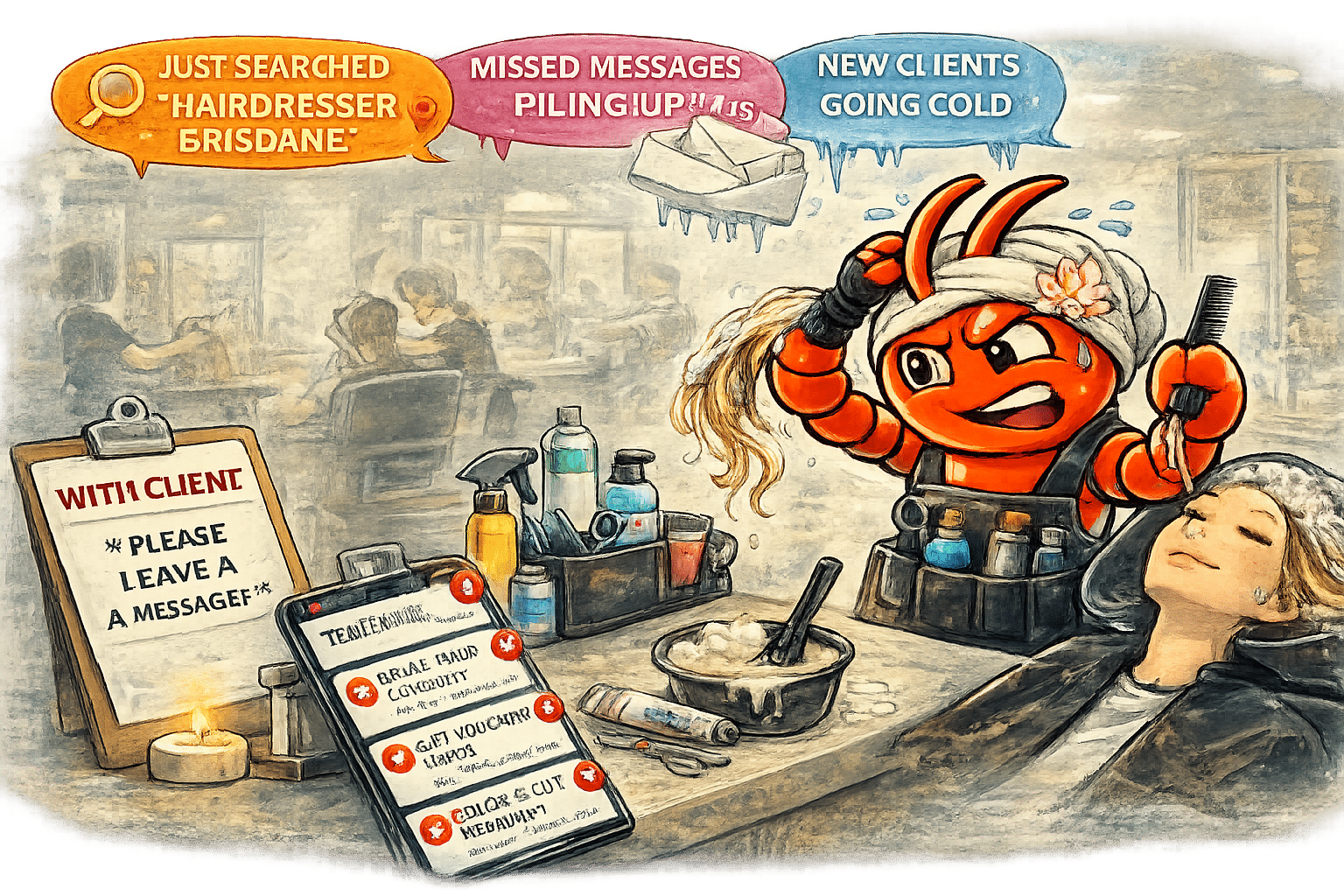 AI agents for Brisbane hair salons - New Client Enquiries Go Cold While You&rsquo;re Behind the Chair